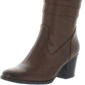 BareTraps Womens Lovelace Leather Round Toe Mid-Calf Fashion Boots